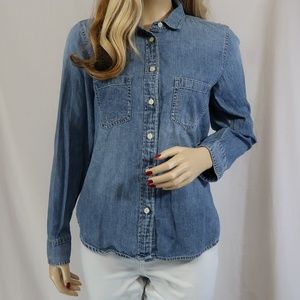 J.Crew Denim Button Down Blouse Size 6